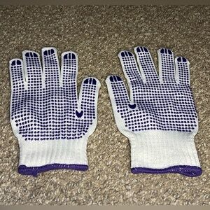 *6 for $10!* White & Purple Gardening Gloves Grippy Dots Work Gloves Yard Garden